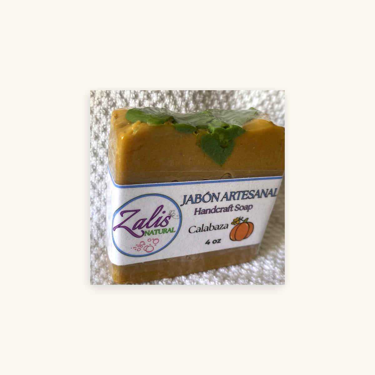 Jabón de calabaza Pumpkin Spice Zalis Natural envuelto, 4 oz