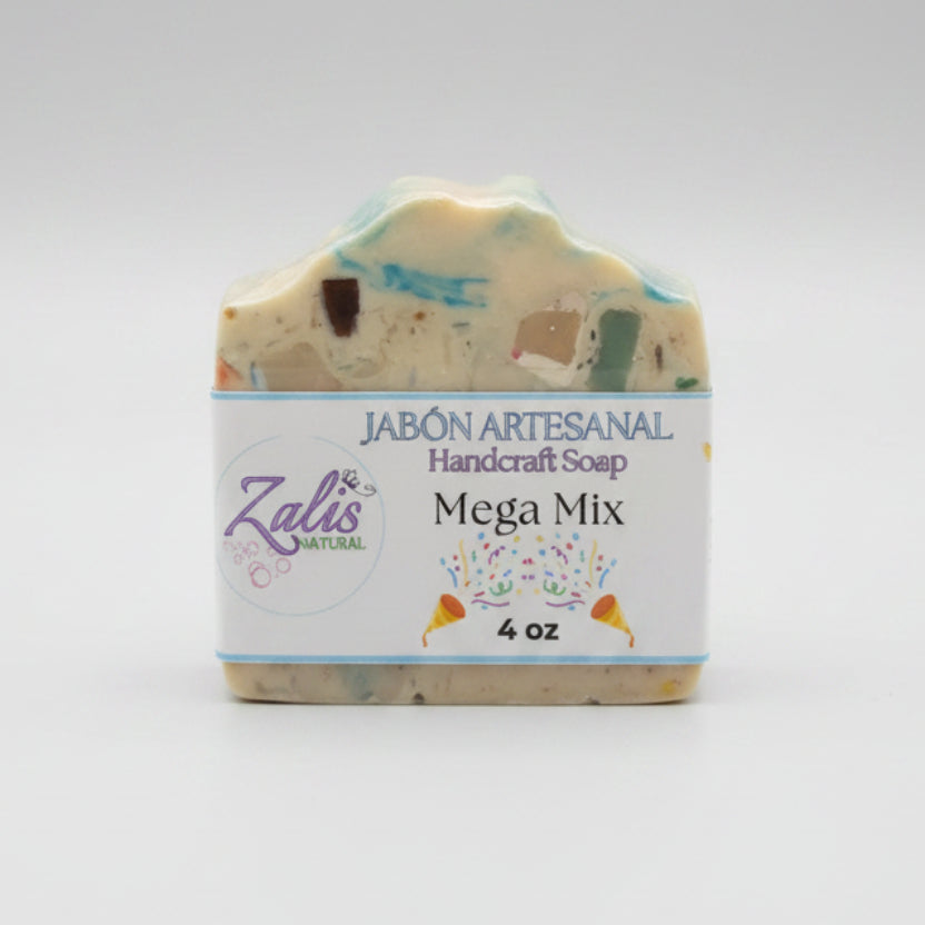 MegaMix | Jabón Artesanal Natural con Múltiples Beneficios para una Piel Suave y Sedosa – 4 o/z